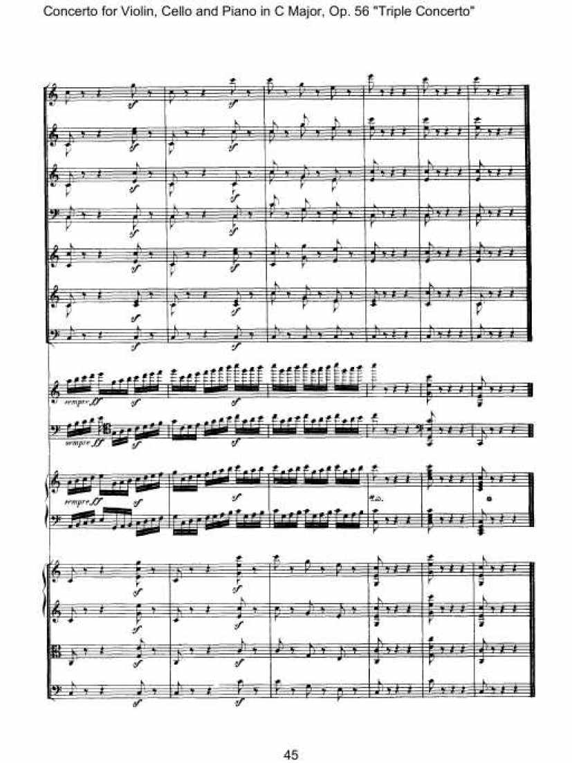 C大调三重协奏曲 Triple Concerto in C Major Op.56钢琴谱