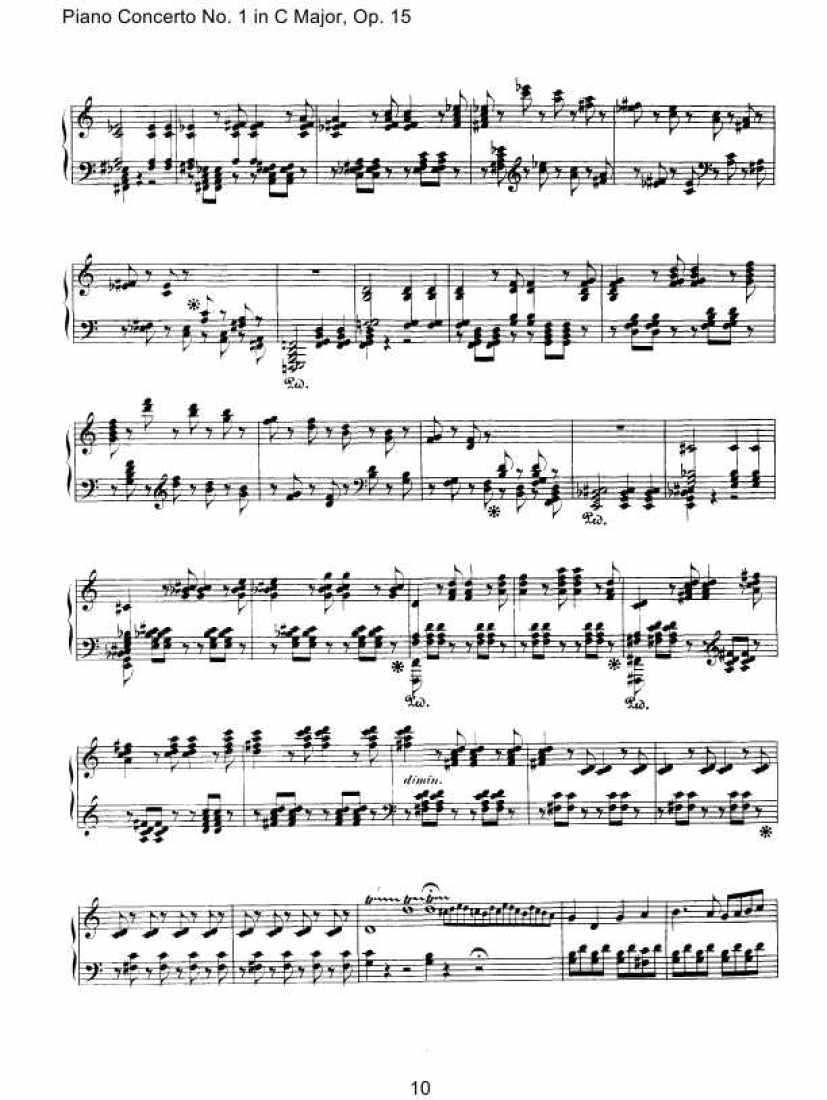 Cadenzas to Beethoven s Piano Concerto No[1].1 Op.15 华彩段（原版、戈多夫斯基、肯普夫版）钢琴谱