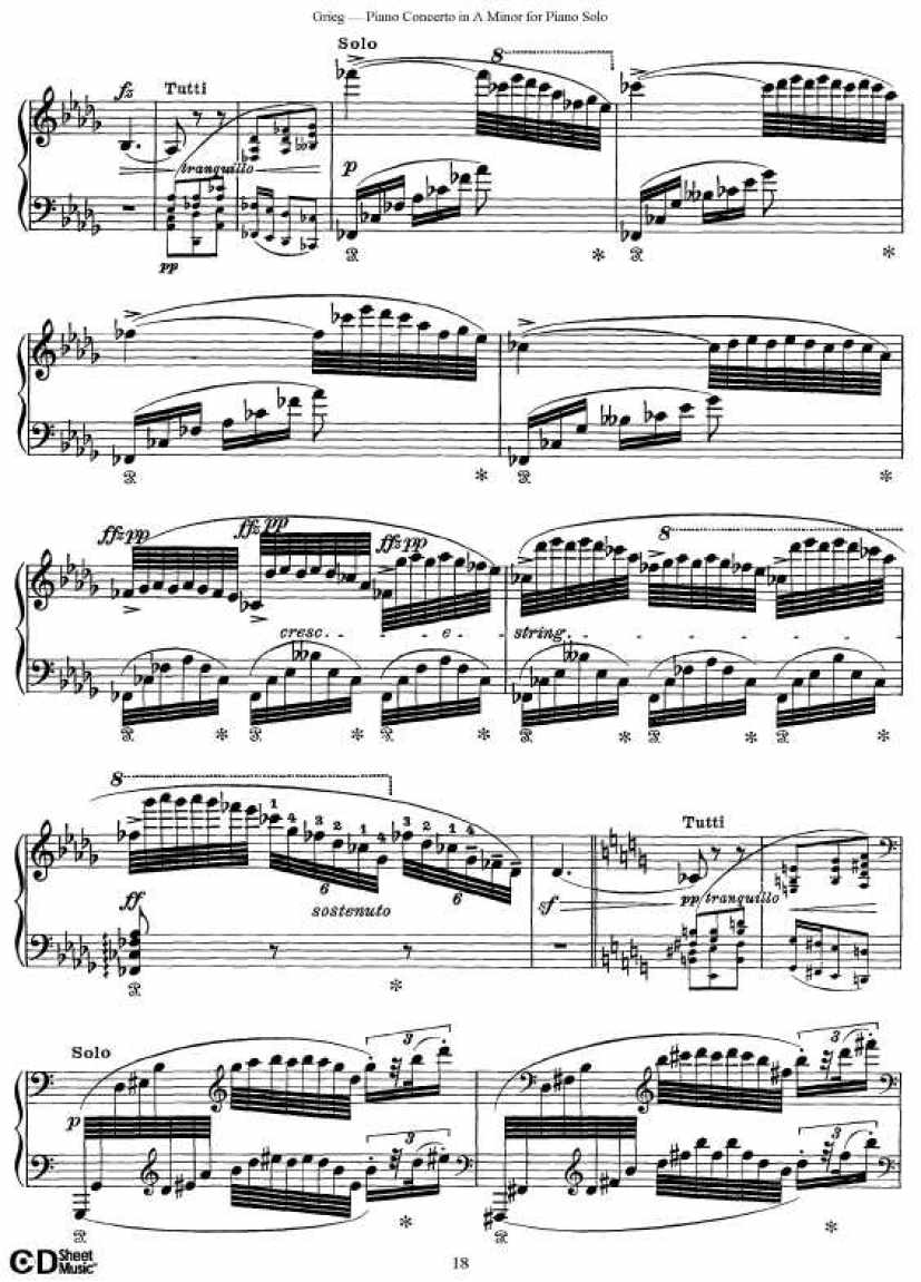 Grieg_Piano_Concerto_solo钢琴谱