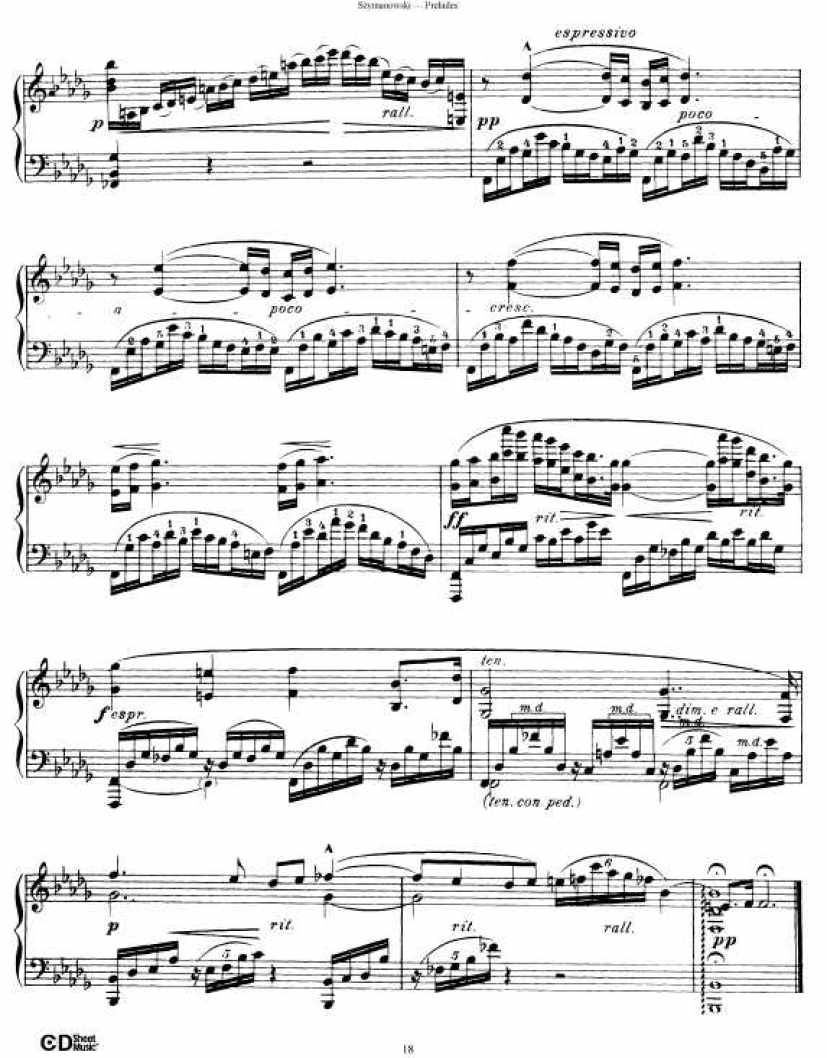 szymanowski 1钢琴谱