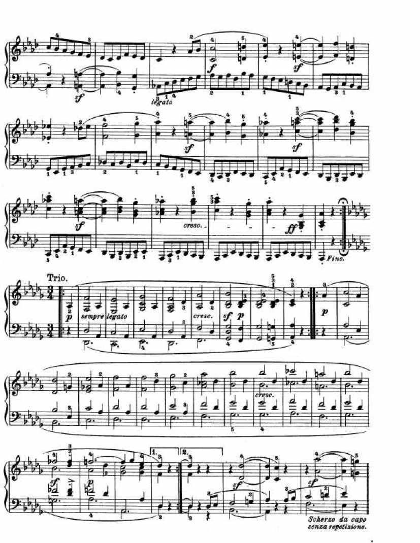 降A大调第十二钢琴奏鸣曲 Op.26 Piano Sonata in As钢琴谱