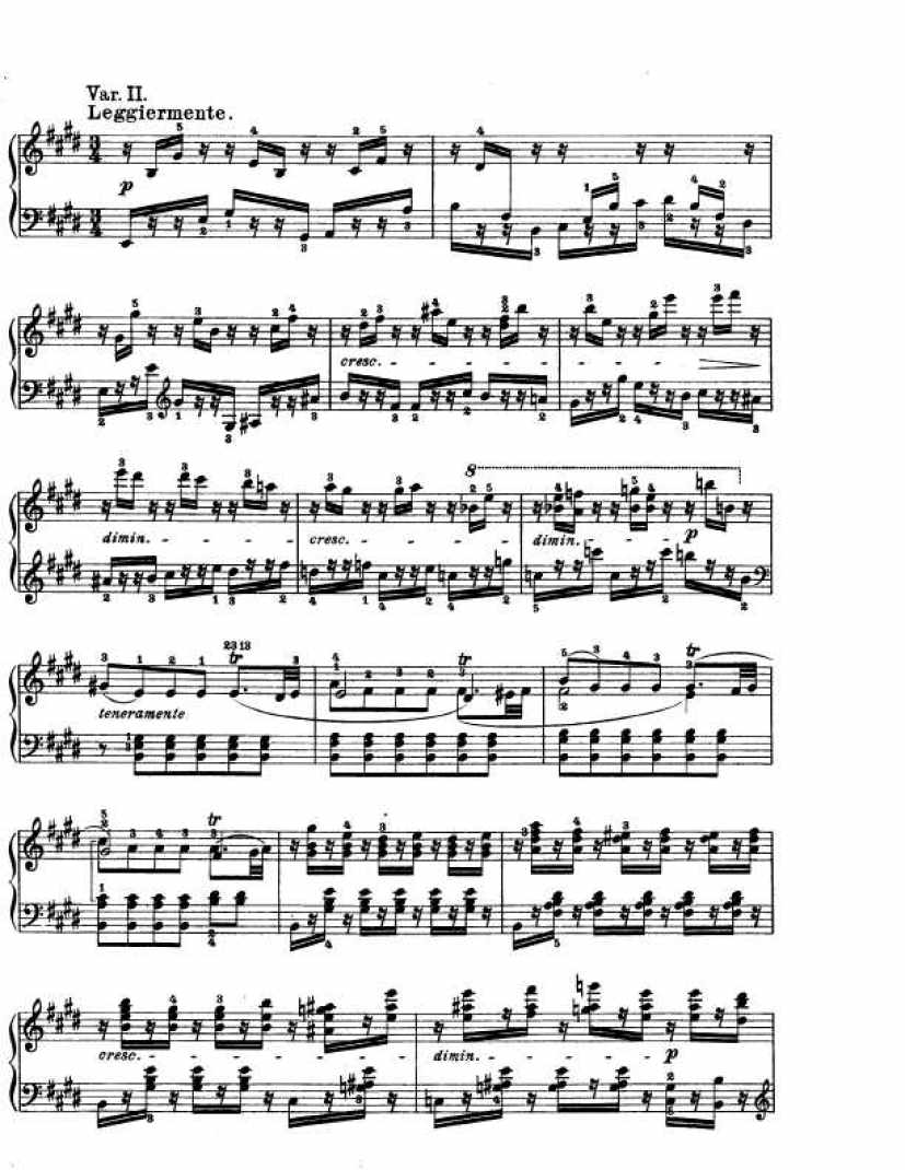 E大调第三十钢琴奏鸣曲 Op.109 Piano Sonata in E钢琴谱