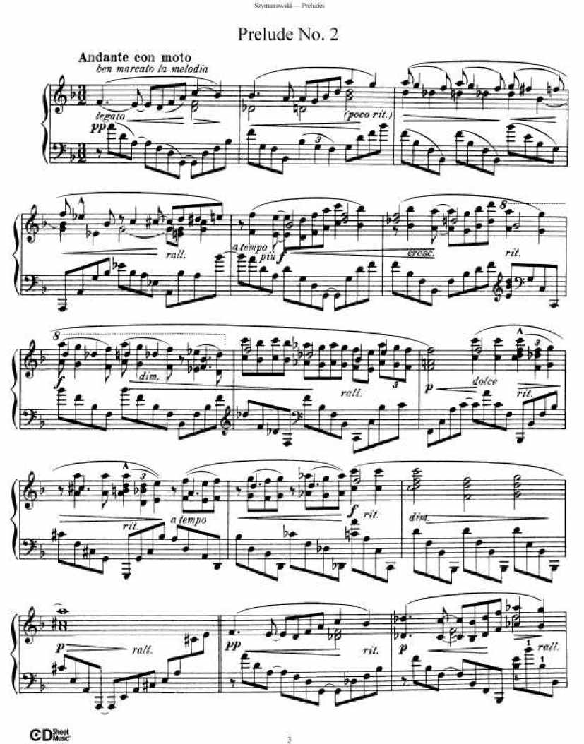 szymanowski 1钢琴谱