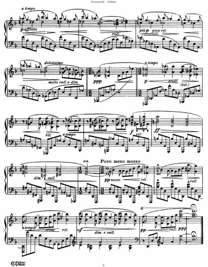 szymanowski 1钢琴谱