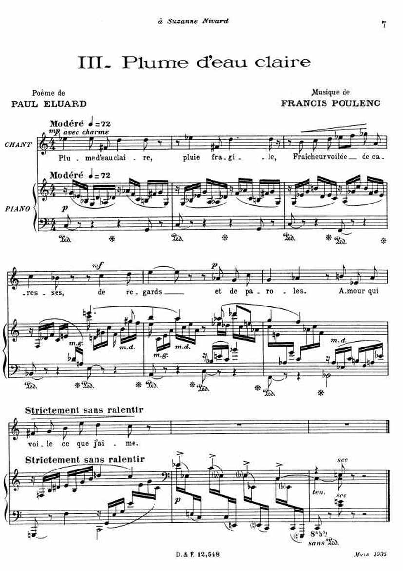 Poulenc钢琴谱