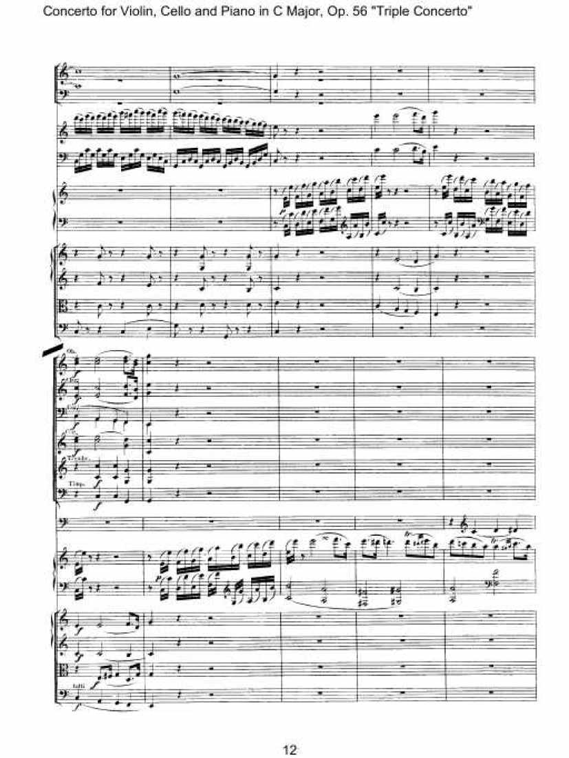 C大调三重协奏曲 Triple Concerto in C Major Op.56钢琴谱