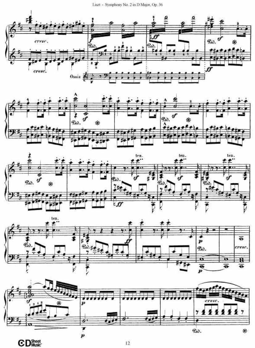 D大调第二交响曲 Symphony No.2 in D Major Op.36钢琴谱