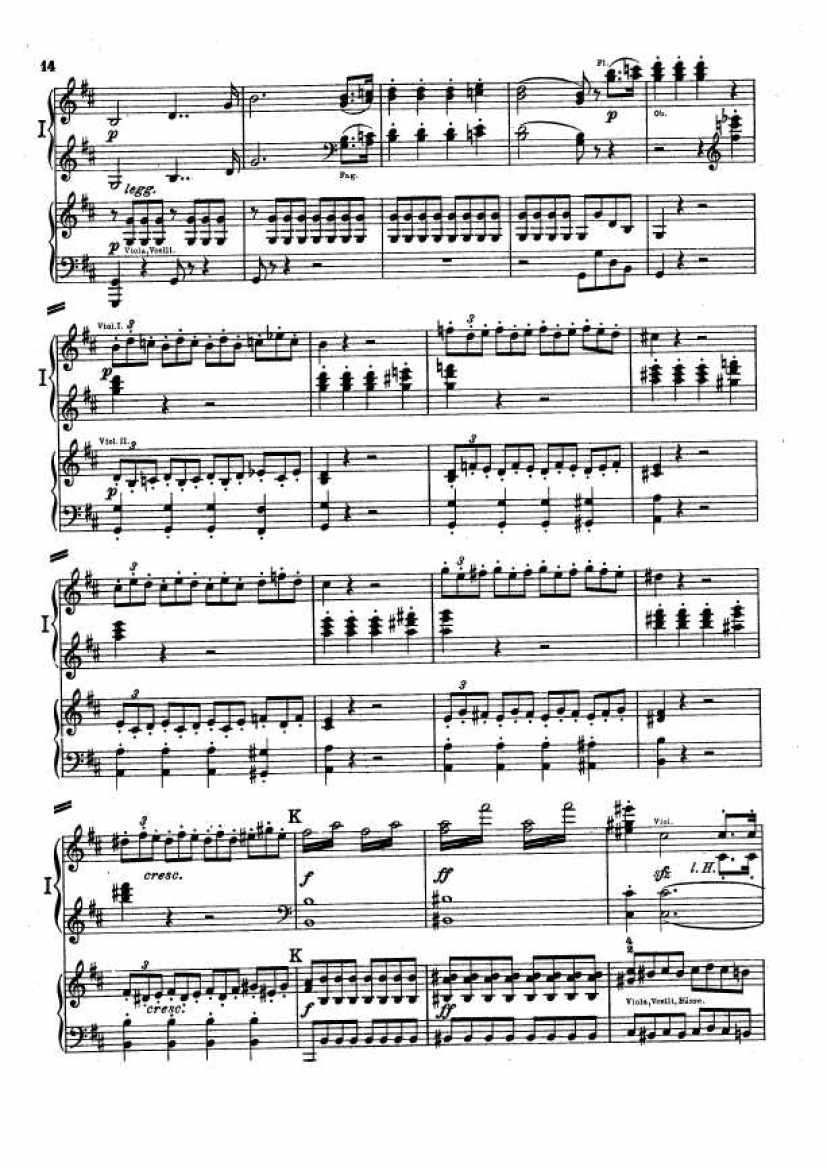 D大调第二交响曲 Symphony No.2 in D Major Op.36钢琴谱