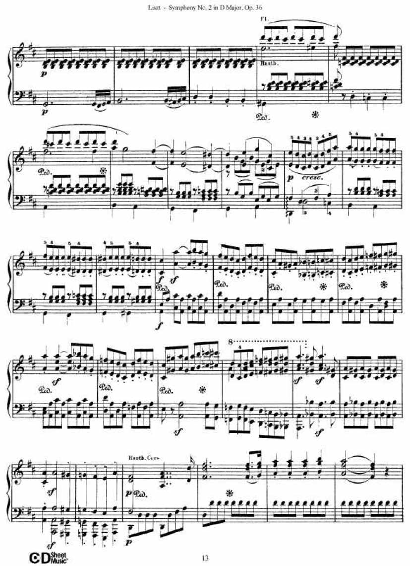 D大调第二交响曲 Symphony No.2 in D Major Op.36钢琴谱