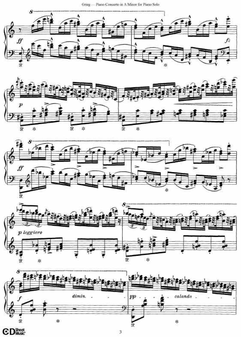 Grieg_Piano_Concerto_solo钢琴谱