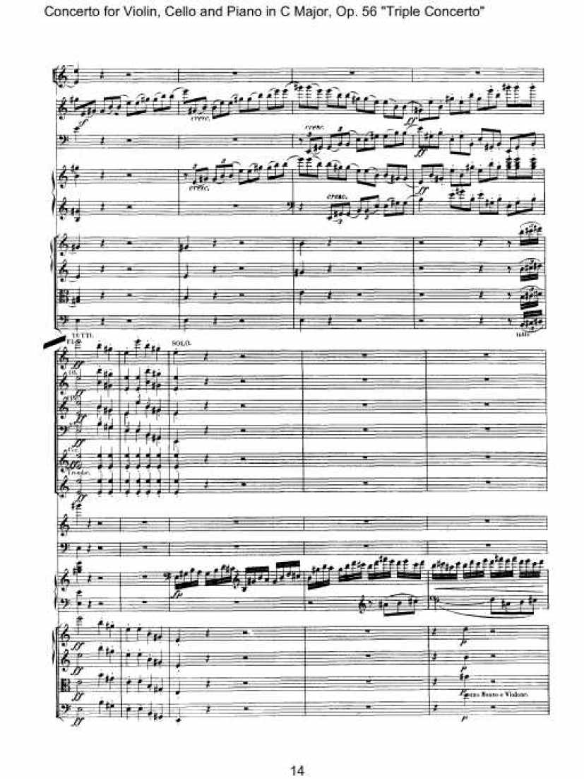 C大调三重协奏曲 Triple Concerto in C Major Op.56钢琴谱