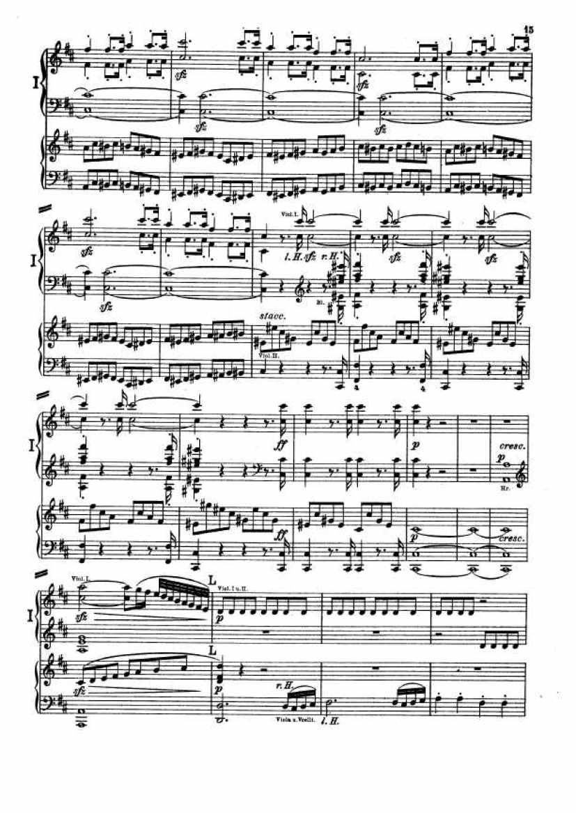 D大调第二交响曲 Symphony No.2 in D Major Op.36钢琴谱