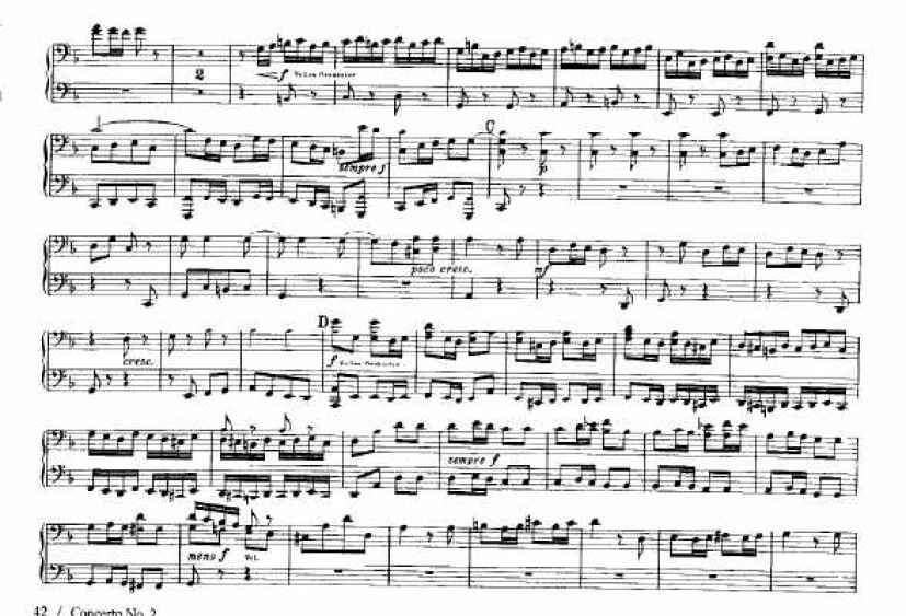 F大调第二勃兰登堡协奏曲 Brandenburg Concerto No.2 in F Major BWV.1047钢琴谱