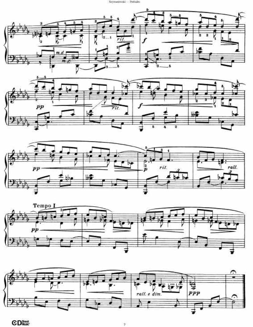 szymanowski 1钢琴谱