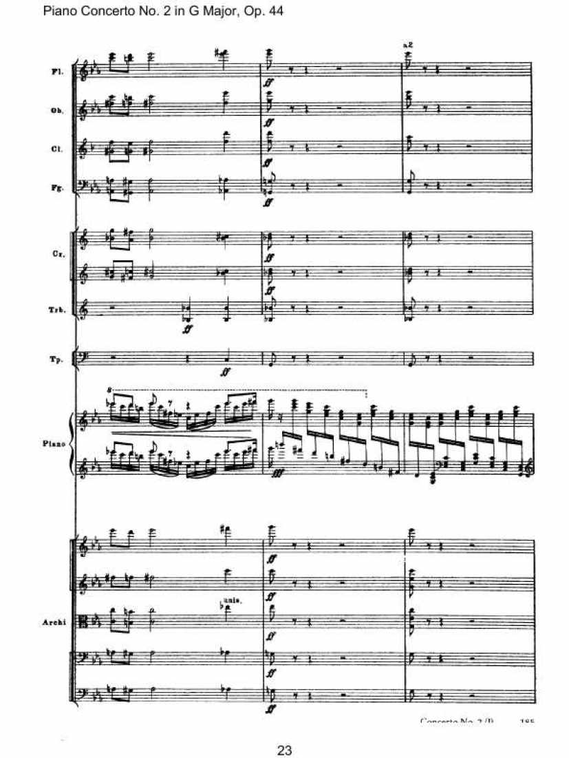 Piano Concerto No. 2 in G Major, Op. 44钢琴谱