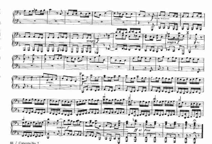 F大调第二勃兰登堡协奏曲 Brandenburg Concerto No.2 in F Major BWV.1047钢琴谱