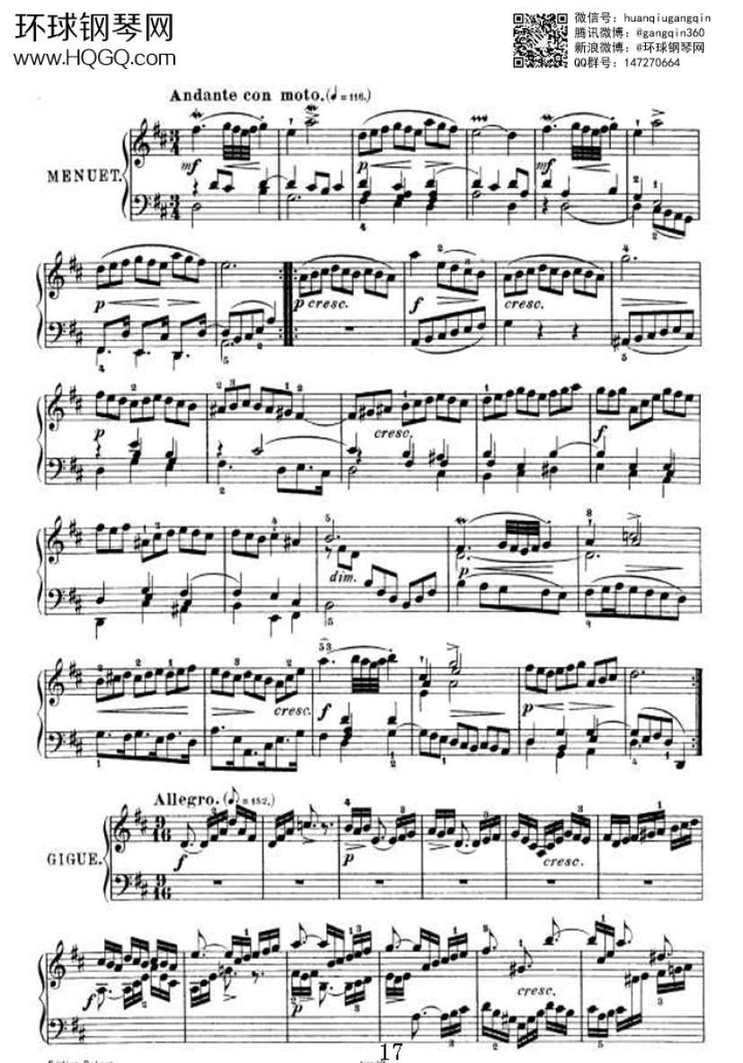 PARTITA 4（选自《6首帕蒂塔 Six Partitas BWV 825钢琴谱