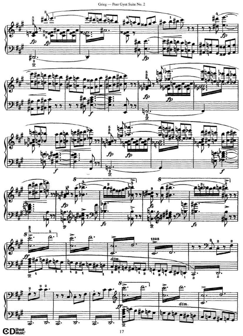 Peer Gynt Suite No.2 Op.55钢琴谱