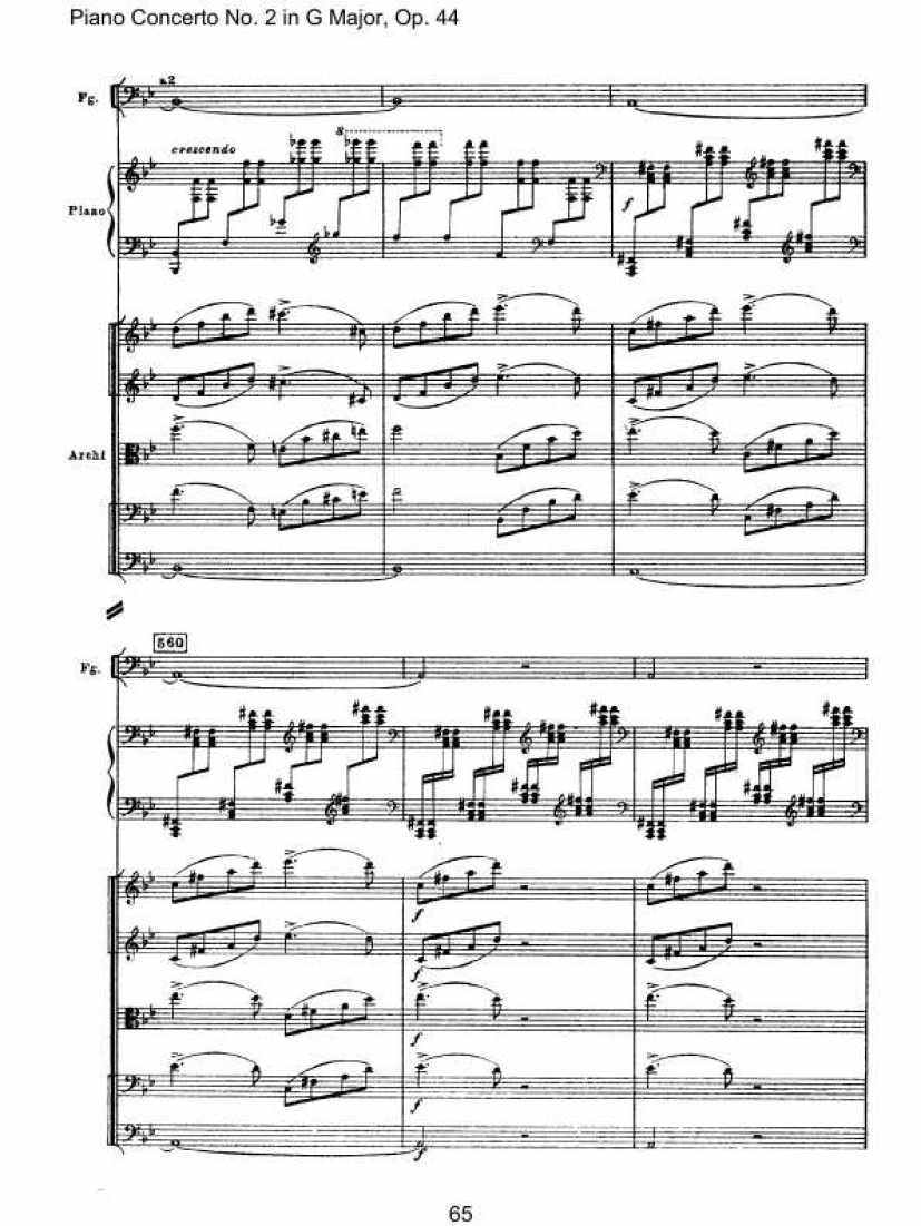 Piano Concerto No. 2 in G Major, Op. 44钢琴谱