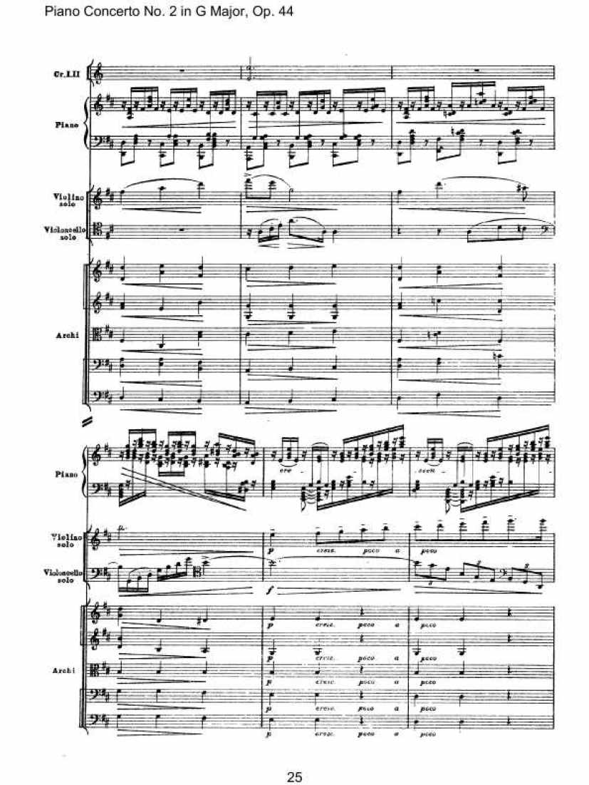 Piano Concerto No. 2 in G Major, Op. 44钢琴谱