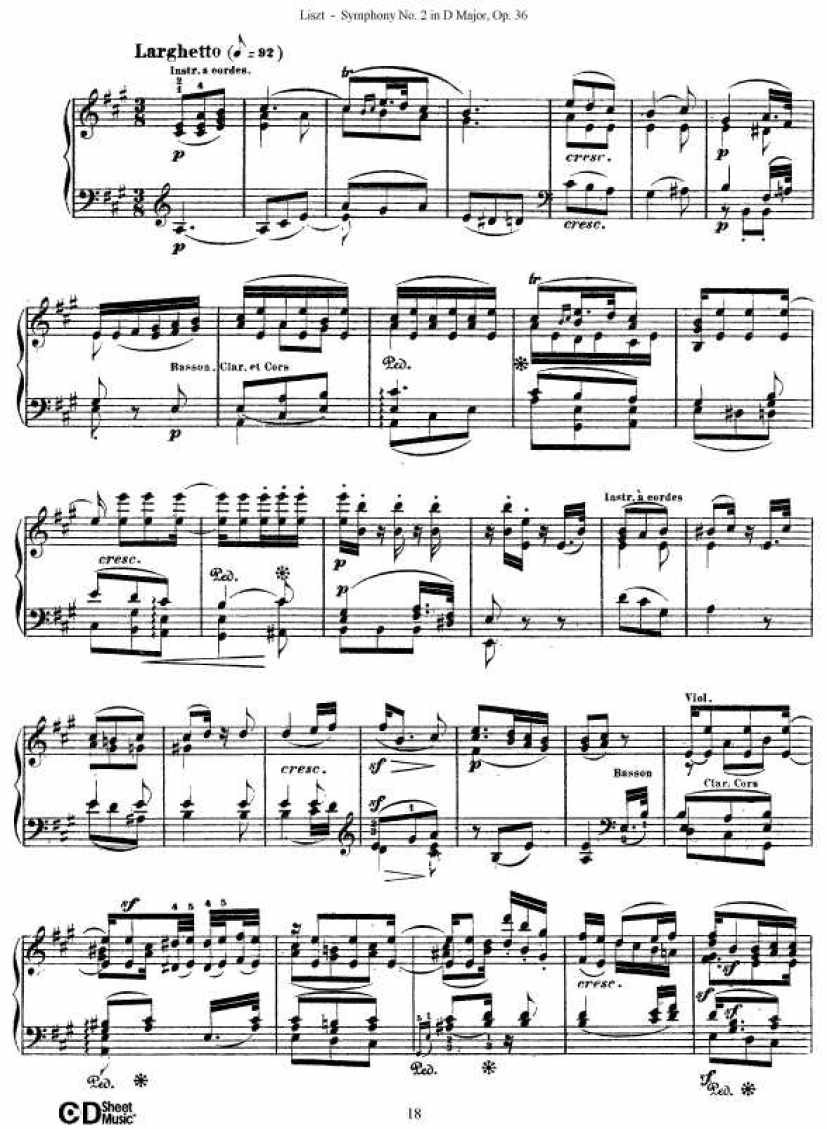 D大调第二交响曲 Symphony No.2 in D Major Op.36钢琴谱