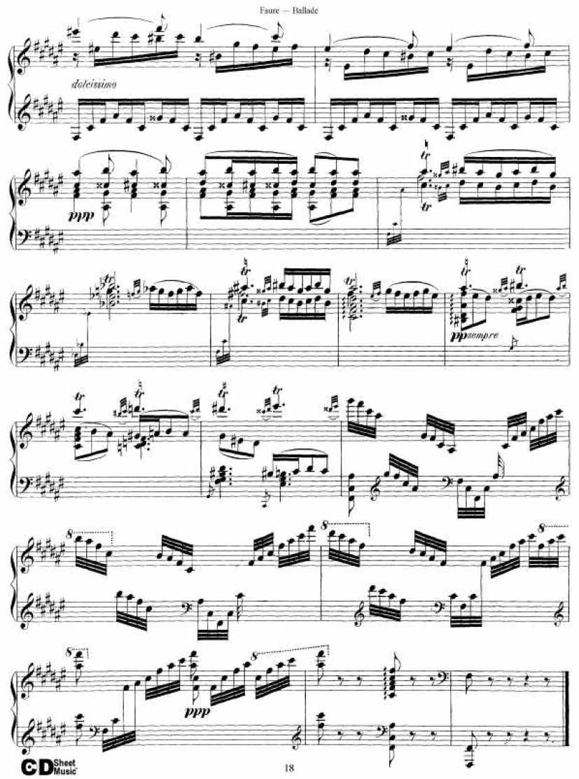 叙事曲 Ballade for Piano and Orchestra Op.19钢琴谱