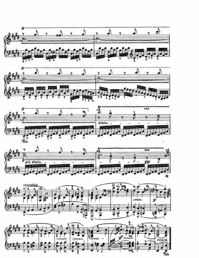 E大调第三十钢琴奏鸣曲 Op.109 Piano Sonata in E钢琴谱