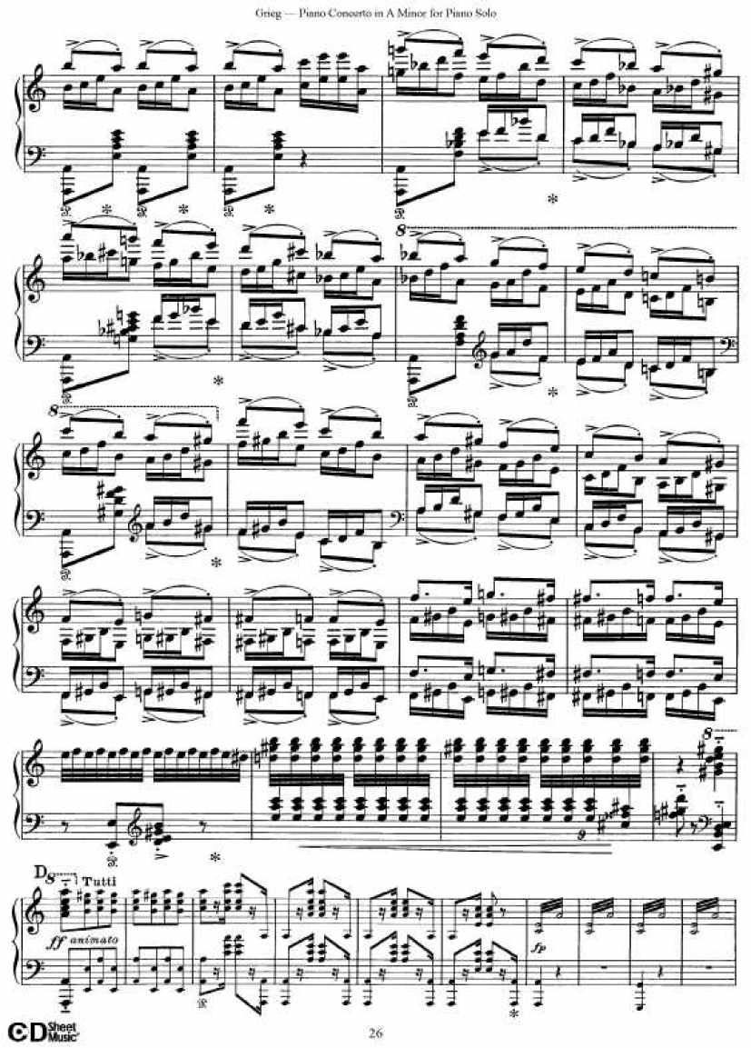 Grieg_Piano_Concerto_solo钢琴谱