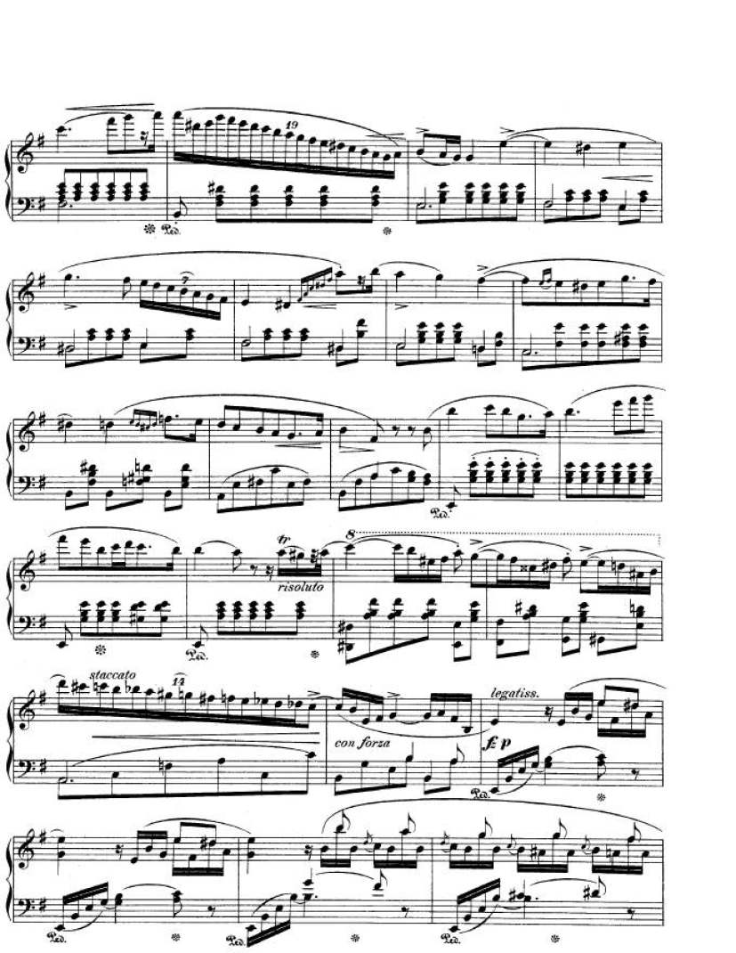 e小调第一钢琴协奏曲 Op.11 Piano Concerto No.1 in e Minor Op.11钢琴谱