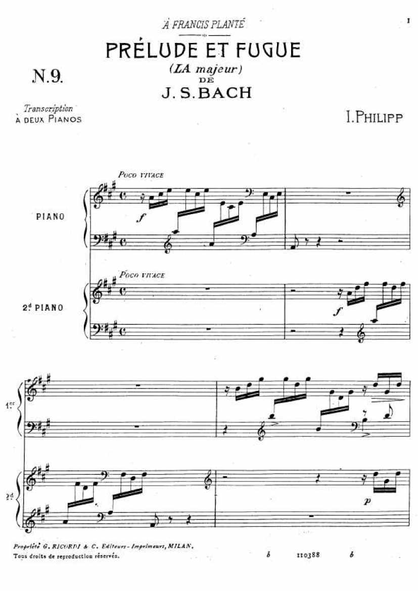 Bach, JS钢琴谱