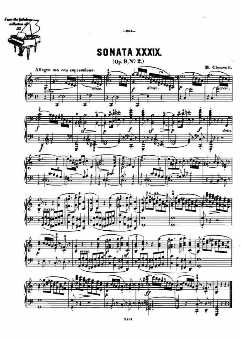 C大调钢琴奏鸣曲 Piano Sonata in C Major Op.9钢琴谱