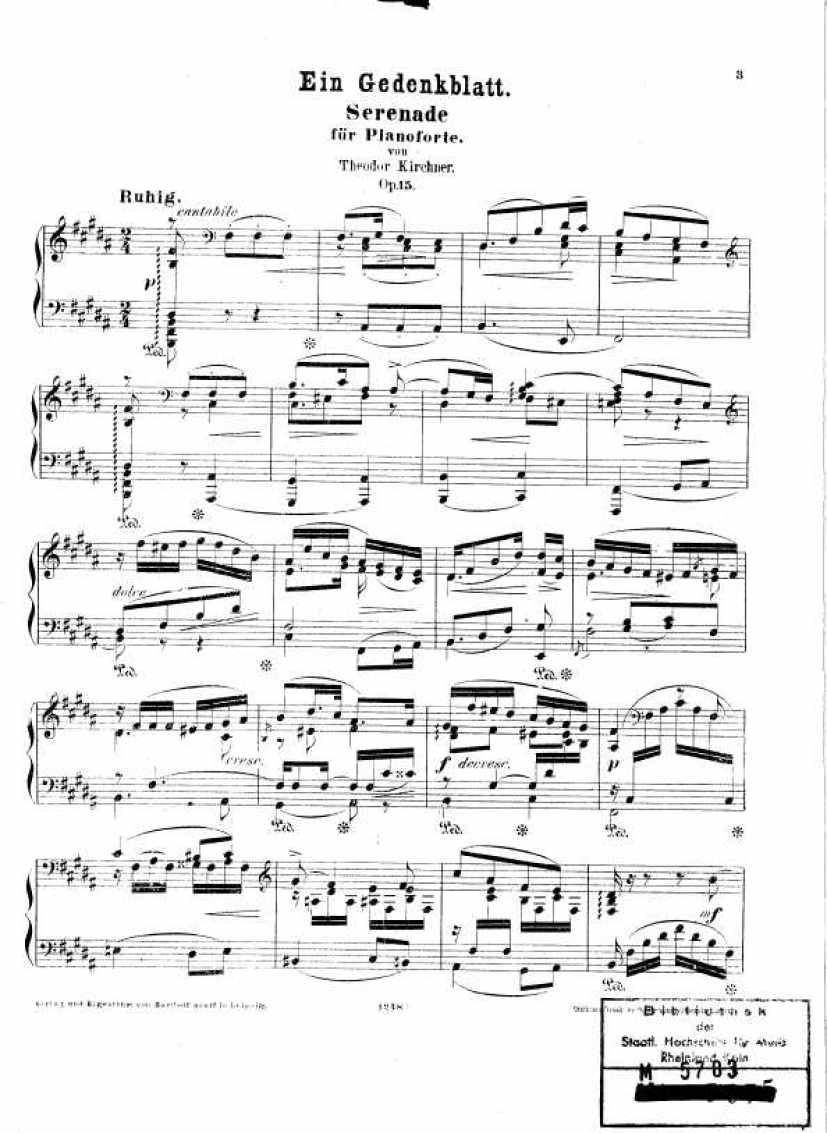 纪念曲 Ein Gedenkblatt Op.15钢琴谱