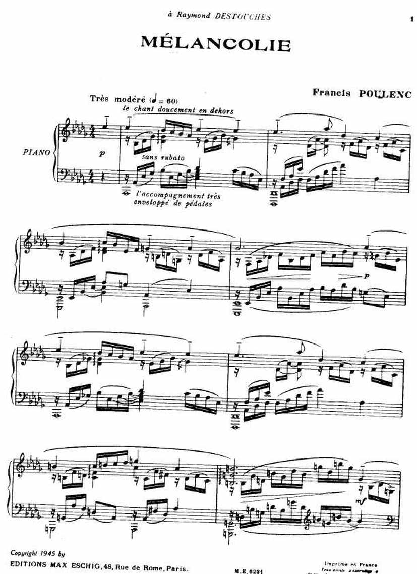 Poulenc钢琴谱