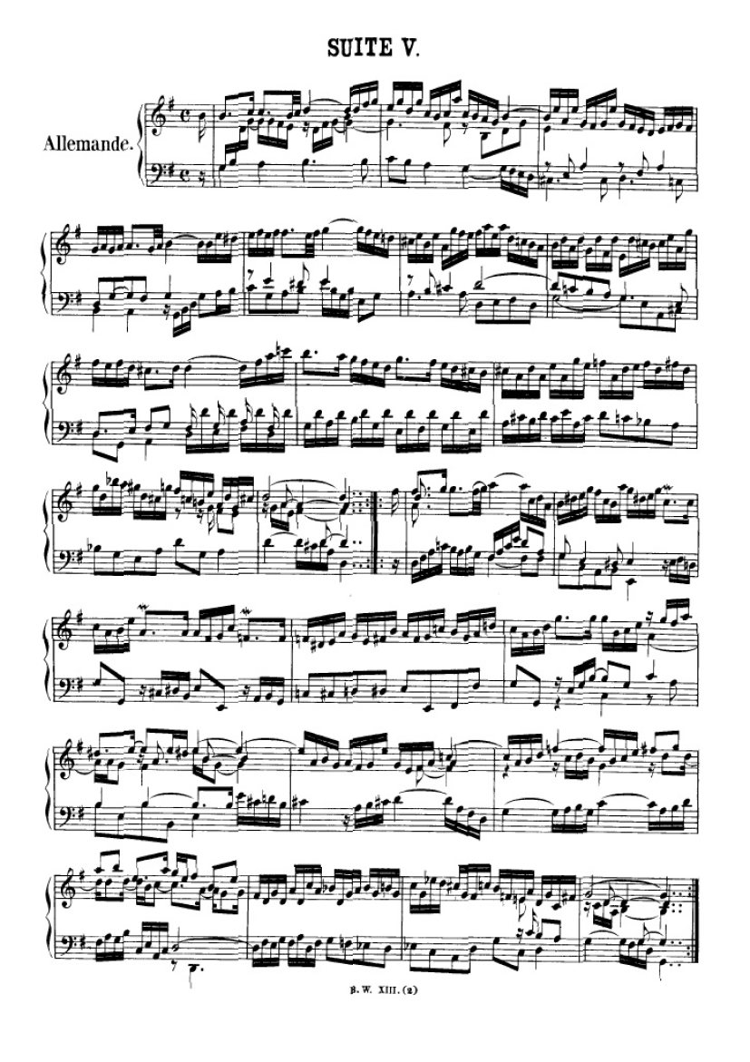 法国组曲 French Suites BWV 812钢琴谱