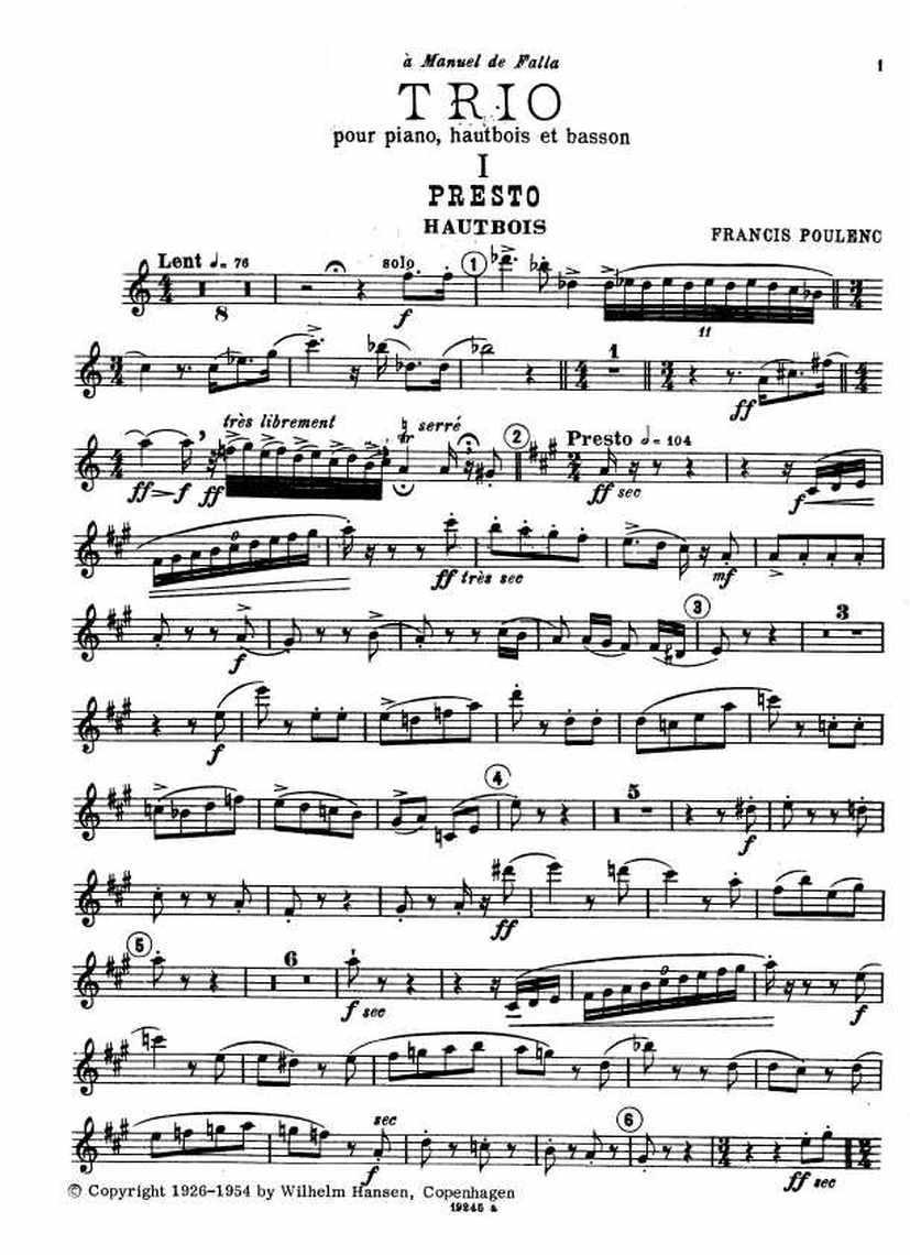 Poulenc钢琴谱