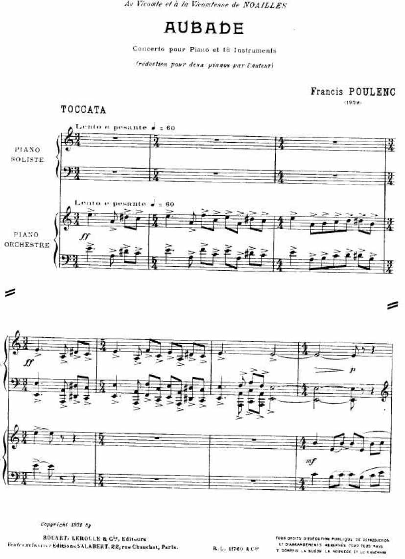 Poulenc钢琴谱