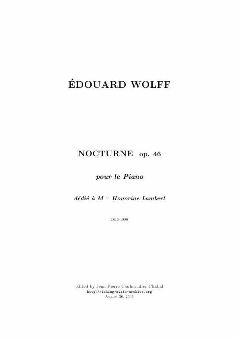 Wolff, Edouard钢琴谱