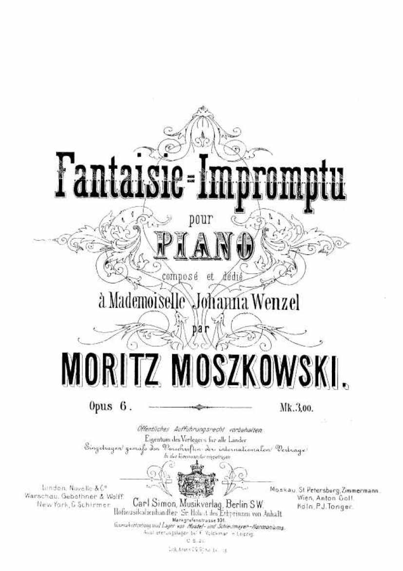 Moszkowski op.6 Fantaisie钢琴谱