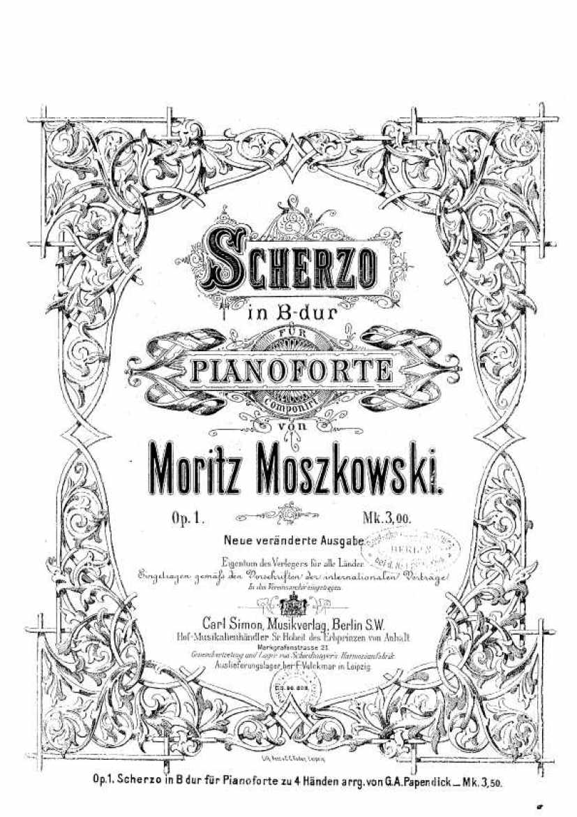 Moszkowski op.1 Scherzo B钢琴谱