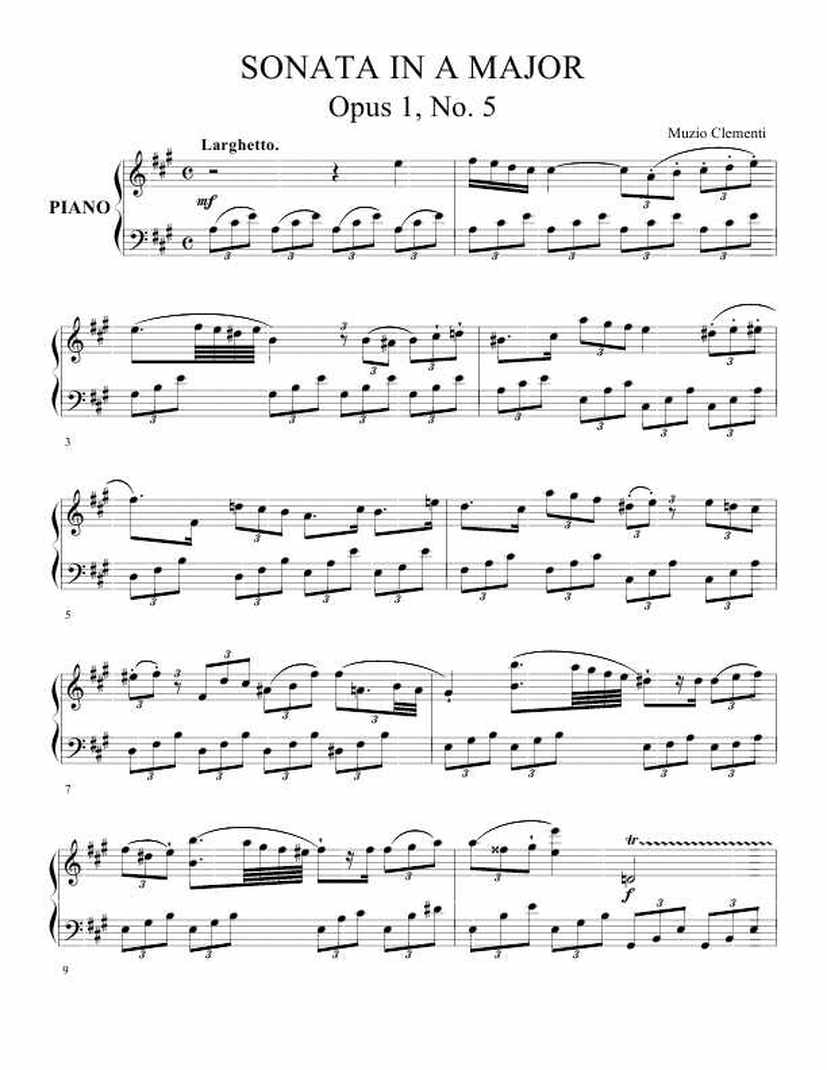 Clementi_op.1_No.5_Sonate_A钢琴谱