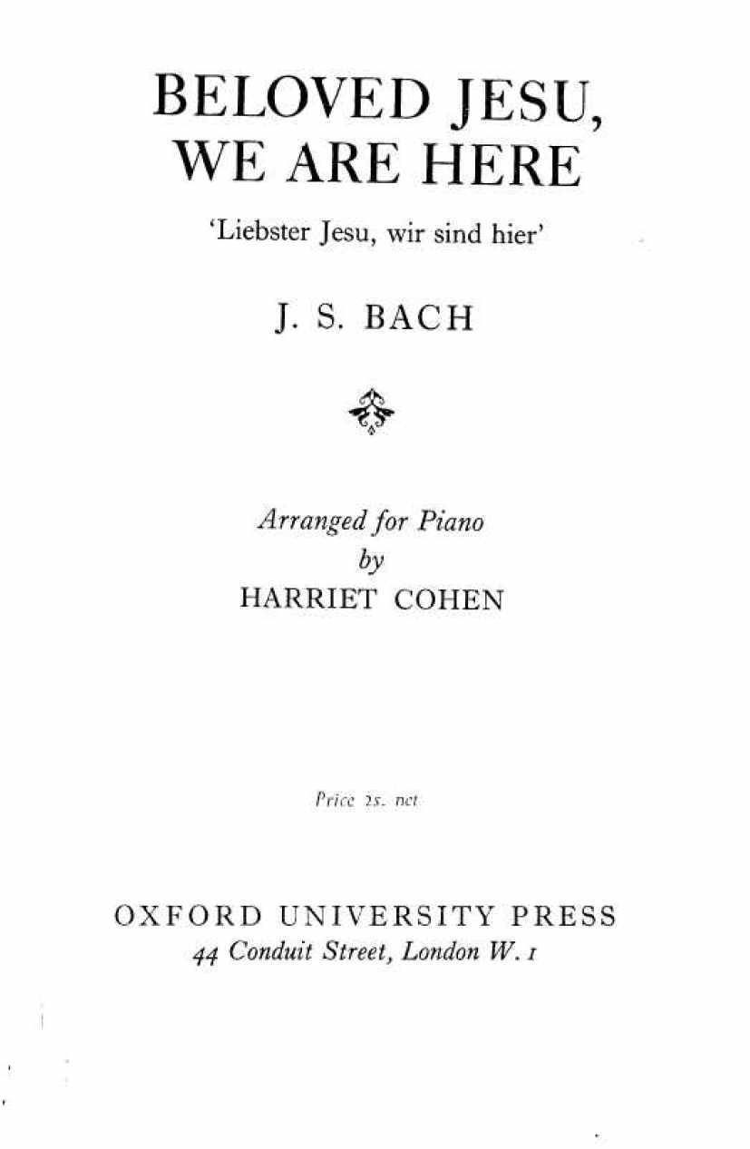 Bach, JS钢琴谱