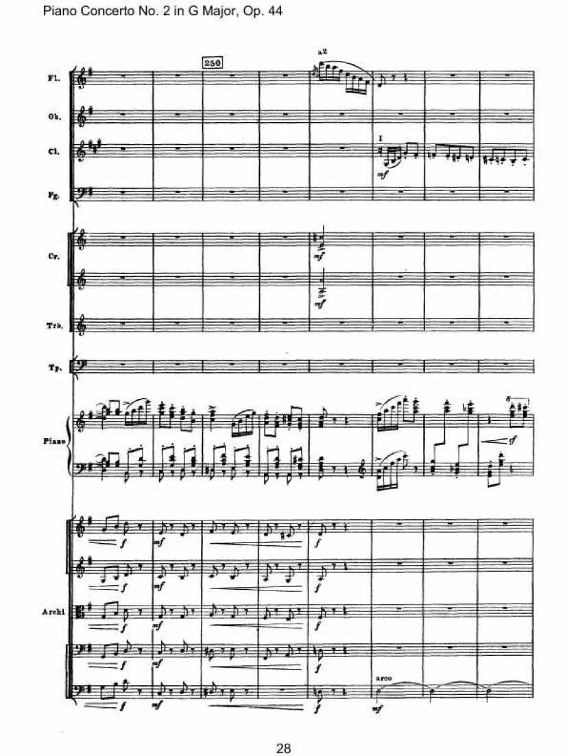 Piano Concerto No. 2 in G Major, Op. 44钢琴谱