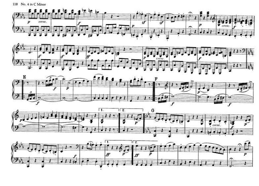 c小调第四弦乐四重奏 String Quartet No.4 in c Minor Op.18钢琴谱