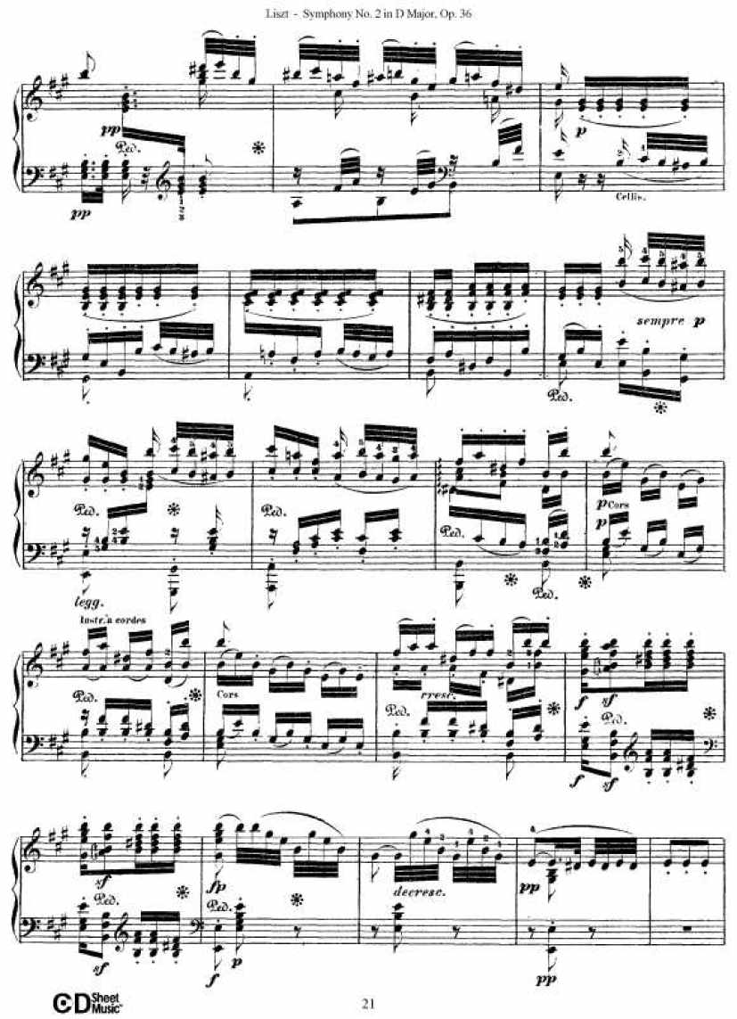 D大调第二交响曲 Symphony No.2 in D Major Op.36钢琴谱