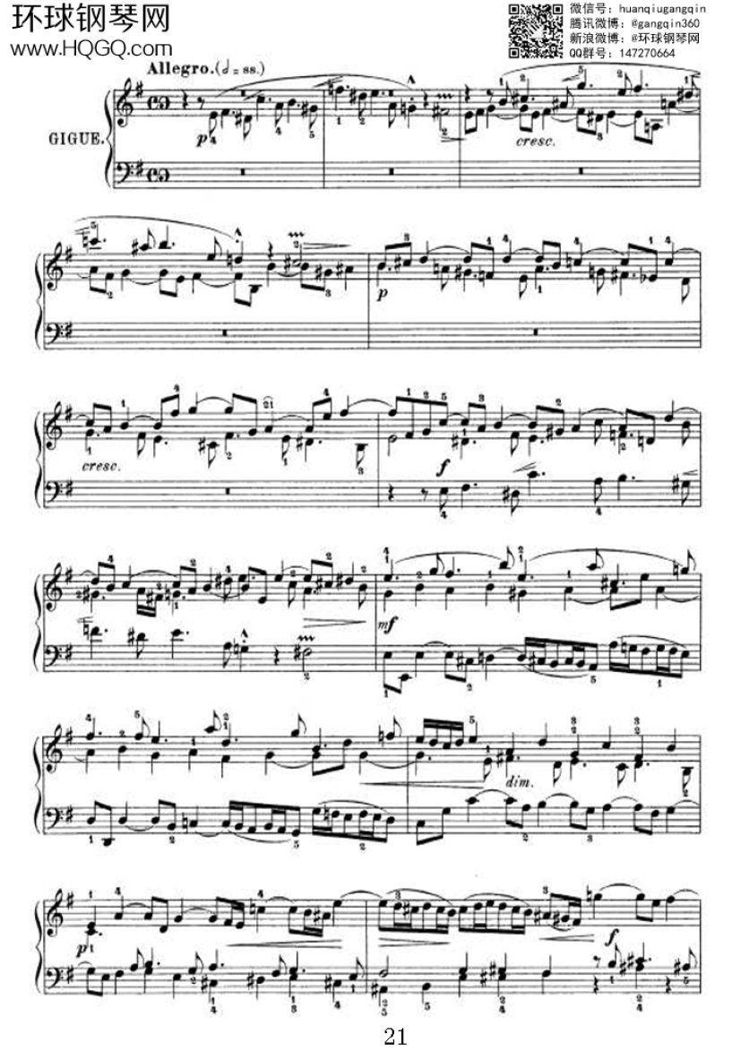 PARTITA 6（选自《6首帕蒂塔 Six Partitas BWV 825钢琴谱