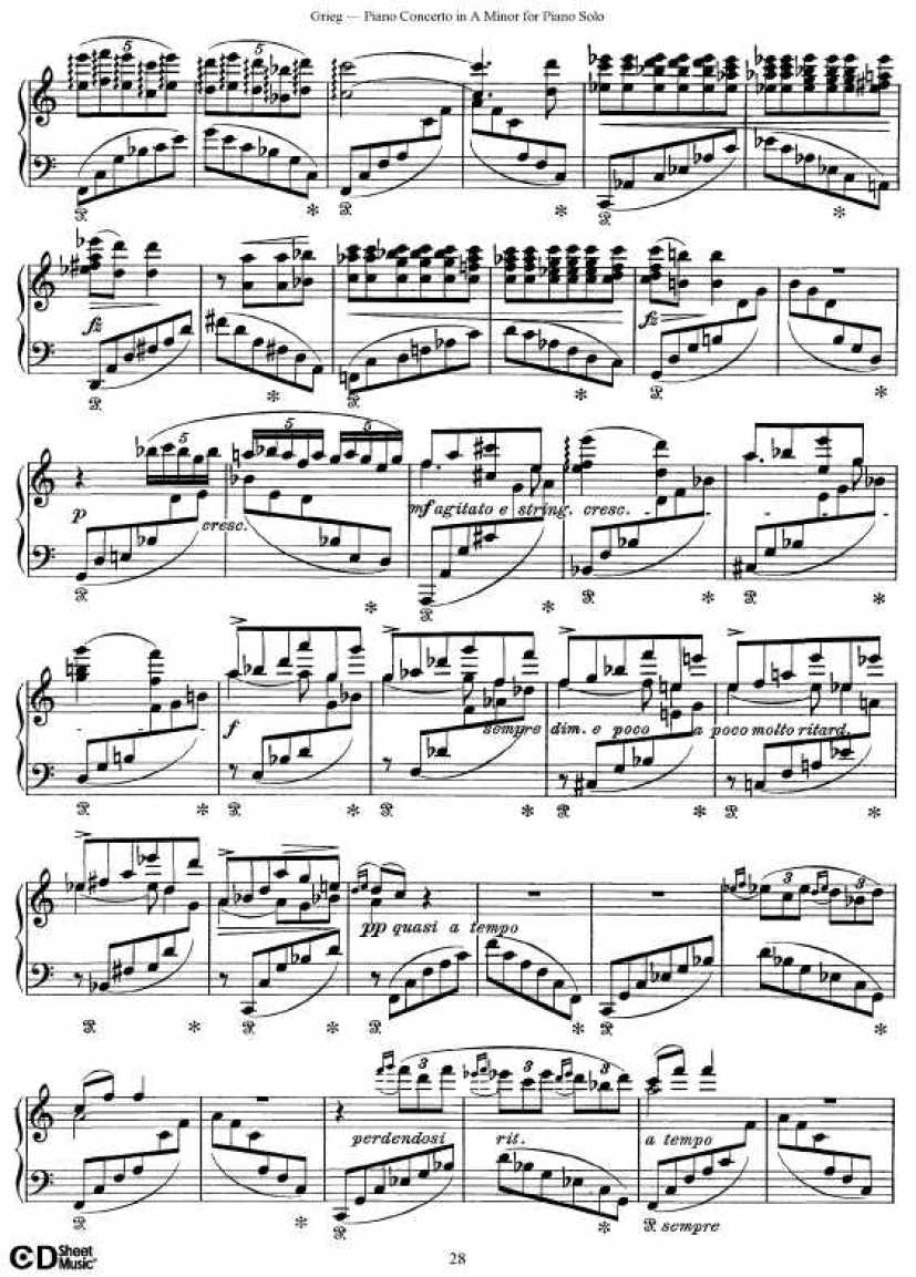 Grieg_Piano_Concerto_solo钢琴谱