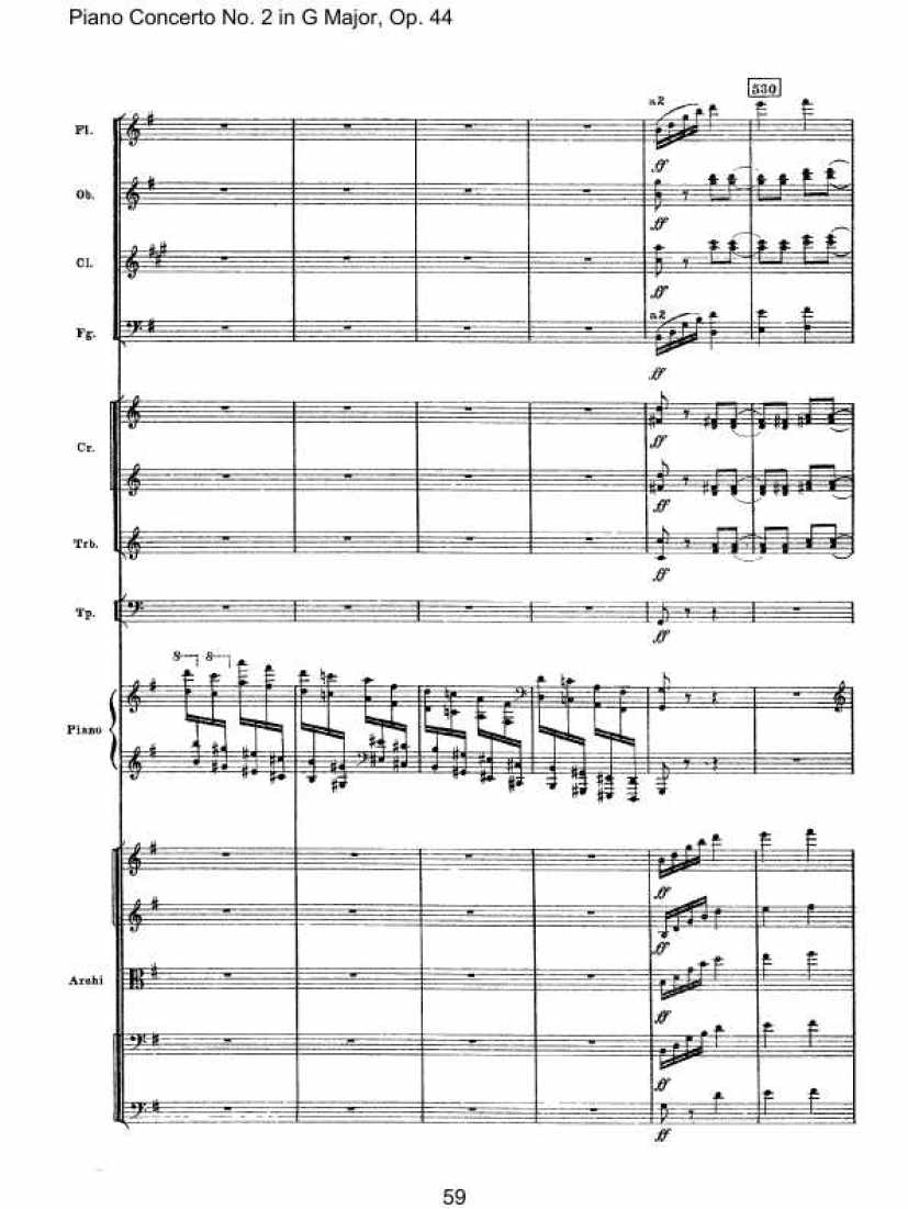 Piano Concerto No. 2 in G Major, Op. 44钢琴谱