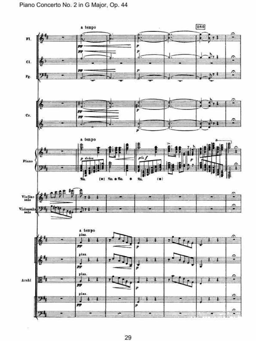 Piano Concerto No. 2 in G Major, Op. 44钢琴谱