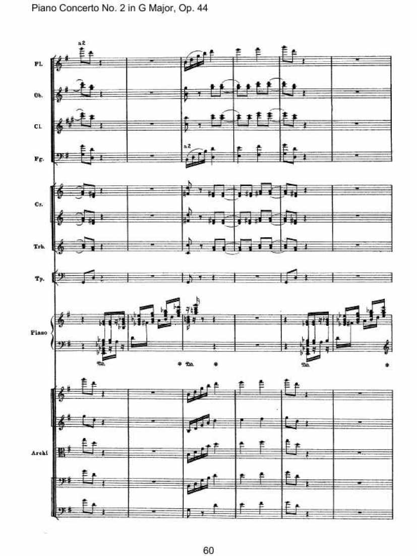 Piano Concerto No. 2 in G Major, Op. 44钢琴谱