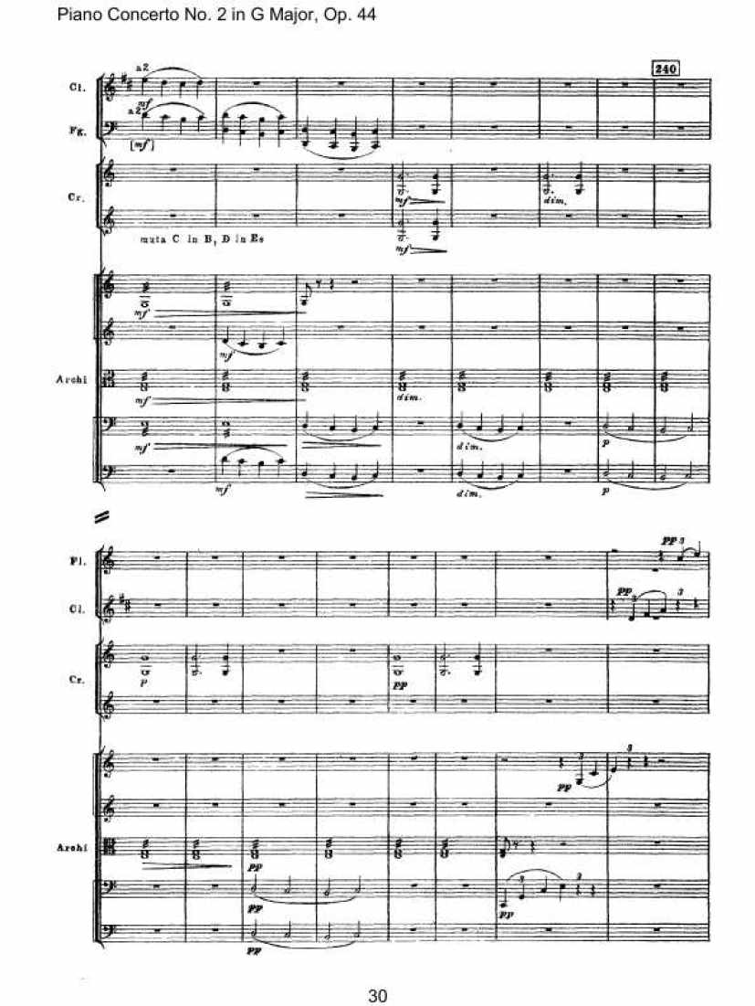 Piano Concerto No. 2 in G Major, Op. 44钢琴谱